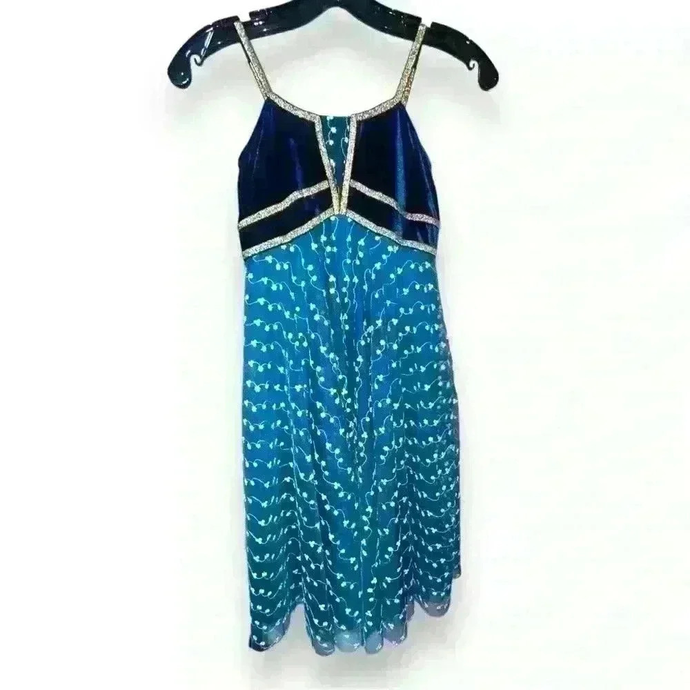 Dance Lyrical Jazz Tap costume Large Child Dark Teal By Revolution
